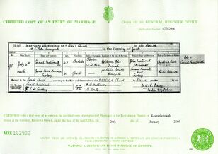 Marriage certificate of Connal MacConnal and Jeanie Elenora Dunsmuir Croskery