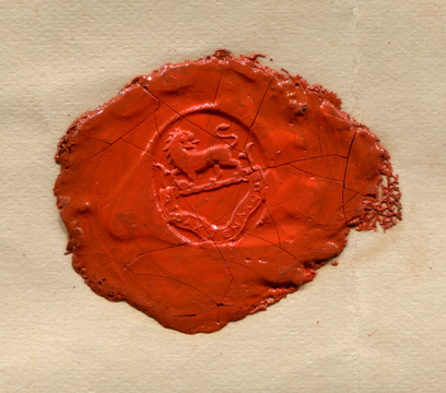 Hill family crest wax on paper
