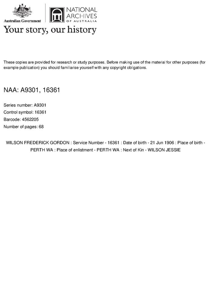 File:WILSON FREDERICK GORDON, Service Number 16361.pdf