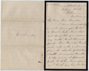 Letter to Mrs Munday from Fanny Cook, 11 June 1876