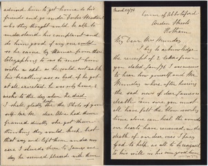 Letter to Mrs. Munday, 22 March 1876