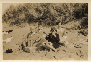 Hancox family on the beach c. 1928