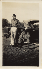 Geoff Hancox and a friend in Arizona