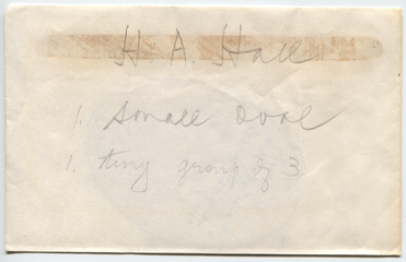 This was one of two photos in this envelope. The other was Ernest, Aubrey, and Hannah Hall.