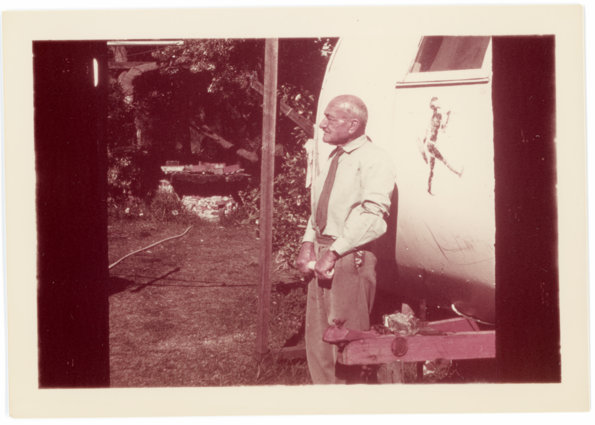 Aubrey Hall with caravan (copy print) ArchivesWiki