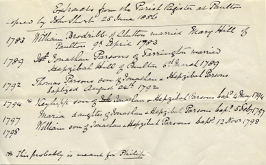 Extracts from the parish register at Paulton