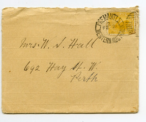 FREMANTLE FE 21 WESTERN AUSTRALIA Mrs W.S. Hall 692 Hay St. W. Perth