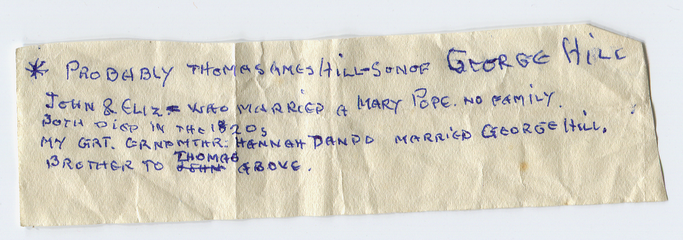 Note accompanying a nonextant picture of Thomas Ames Hill